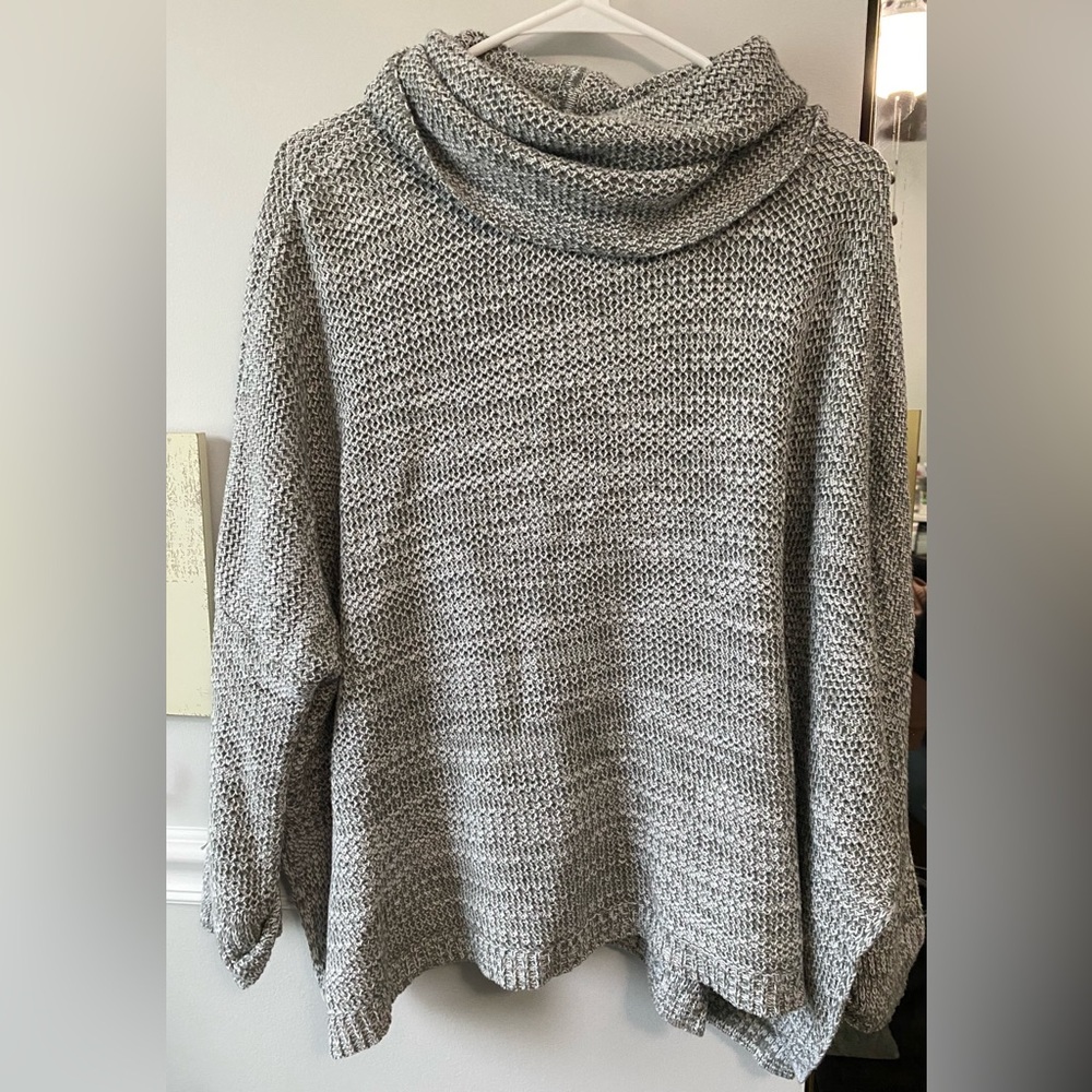 Express Gray Cowl Neck Sweater with Relaxed Knit
